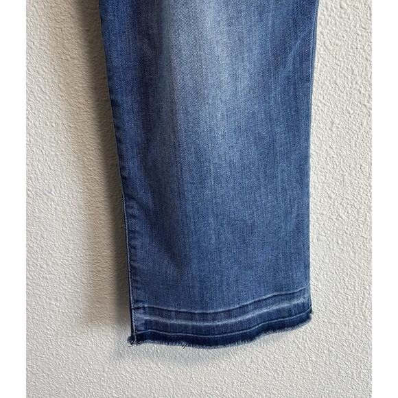 CHAPS Women’s Size 16 Denim Stretch Jeans Madden Capris Cropped Summer Raw Hem - Picture 3 of 12
